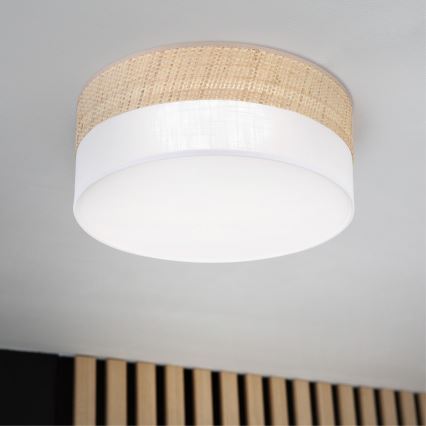 LED-kattovalaisin SIRJA BOHO LED/20W/230V 4000K halkaisija 35 cm beige/valkoinen