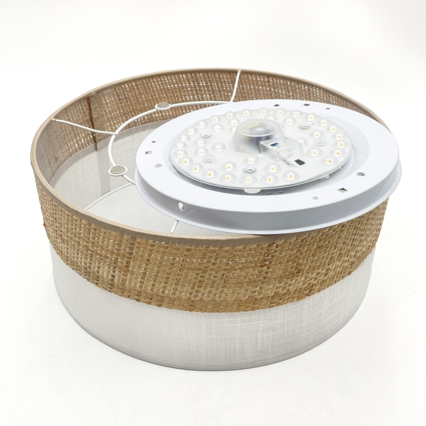 LED-kattovalaisin SIRJA BOHO LED/20W/230V 4000K halkaisija 35 cm beige/valkoinen