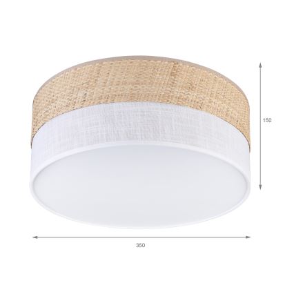 LED-kattovalaisin SIRJA BOHO LED/20W/230V 4000K halkaisija 35 cm beige/valkoinen