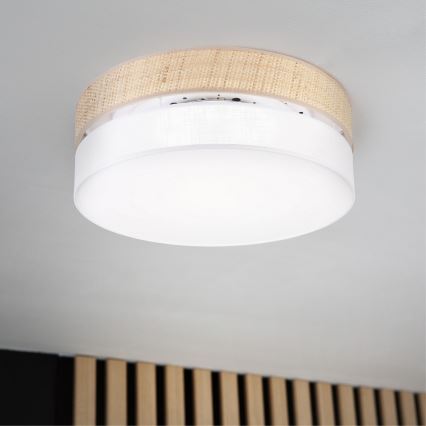LED-kattovalaisin SIRJA BOHO LED/36W/230V 4000K halkaisija 45 cm beige/valkoinen