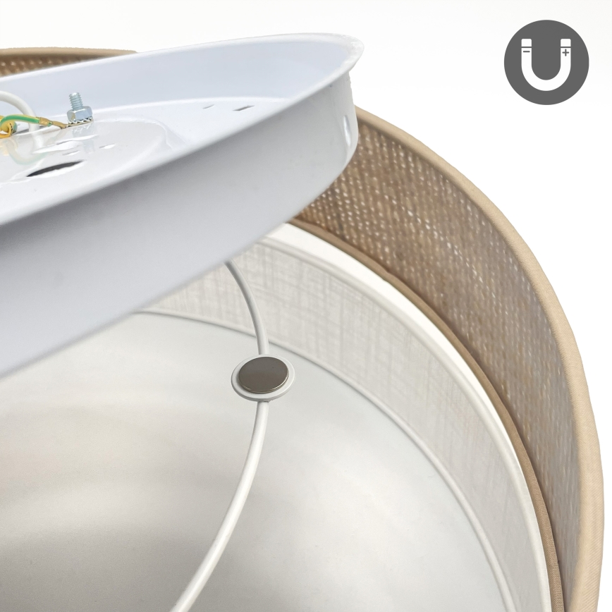 LED-kattovalaisin SIRJA BOHO LED/36W/230V 4000K halkaisija 45 cm beige/valkoinen