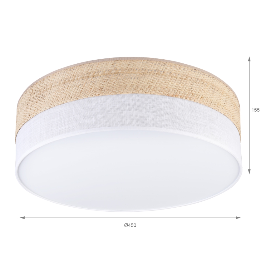 LED-kattovalaisin SIRJA BOHO LED/36W/230V 4000K halkaisija 45 cm beige/valkoinen