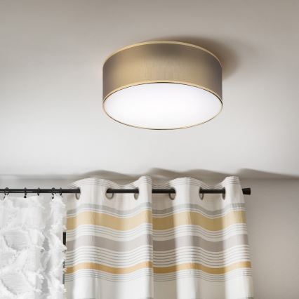 LED-kattovalaisin SIRJA LED/20W/230V 4000K halkaisija 35 cm ruskea/kulta