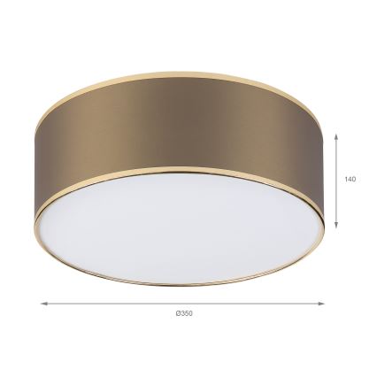 LED-kattovalaisin SIRJA LED/20W/230V 4000K halkaisija 35 cm ruskea/kulta