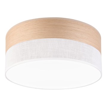 LED-kattovalaisin SIRJA WOOD LED/20W/230V halkaisija 35 cm valkoinen/tammi