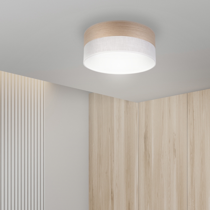 LED-kattovalaisin SIRJA WOOD LED/20W/230V halkaisija 35 cm valkoinen/tammi