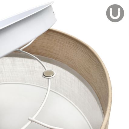 LED-kattovalaisin SIRJA WOOD LED/20W/230V halkaisija 35 cm valkoinen/tammi