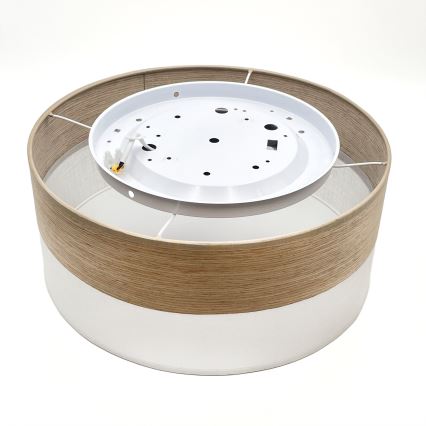 LED-kattovalaisin SIRJA WOOD LED/20W/230V halkaisija 35 cm valkoinen/tammi