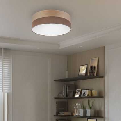 LED-kattovalaisin SIRJA WOOD LED/36W/230V halkaisija 45 cm ruskea/tammi