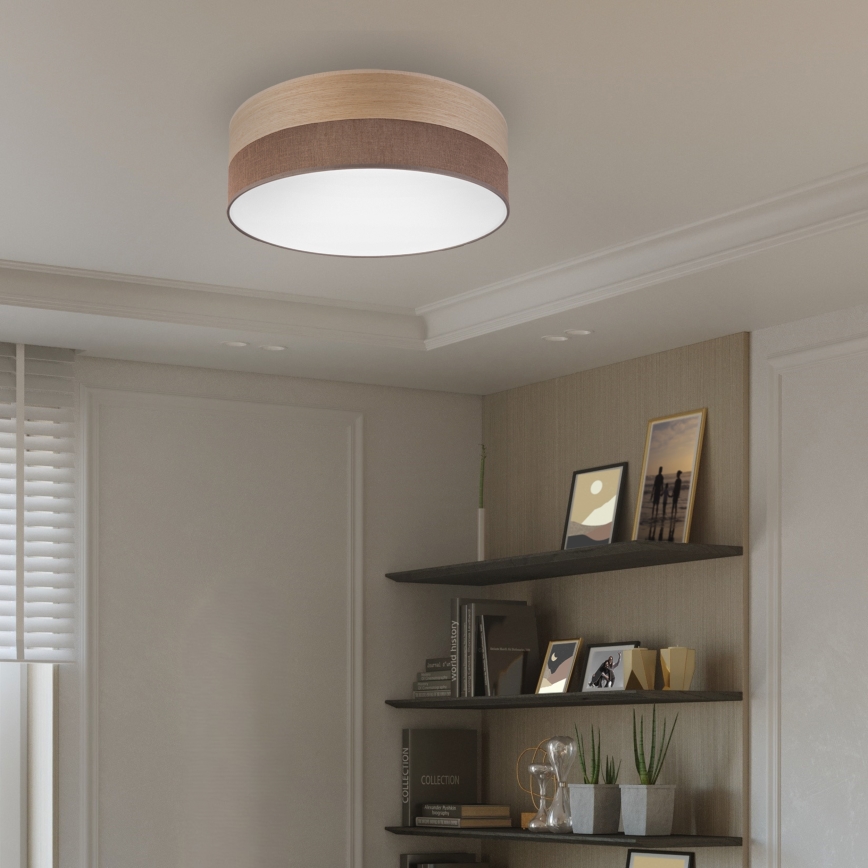 LED-kattovalaisin SIRJA WOOD LED/36W/230V halkaisija 45 cm ruskea/tammi