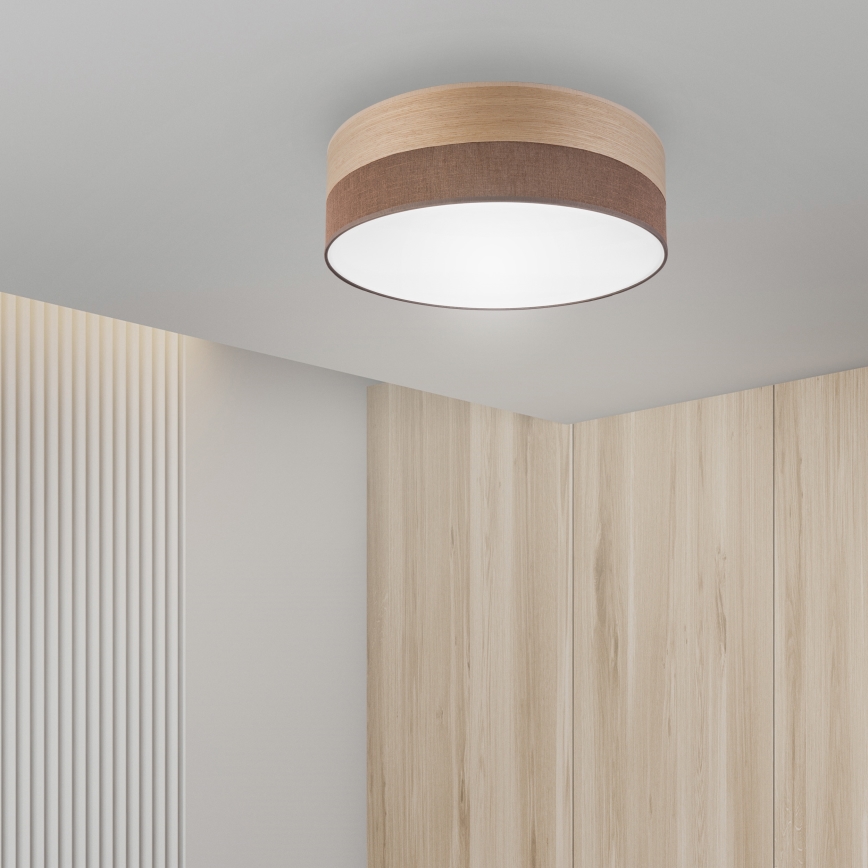 LED-kattovalaisin SIRJA WOOD LED/36W/230V halkaisija 45 cm ruskea/tammi