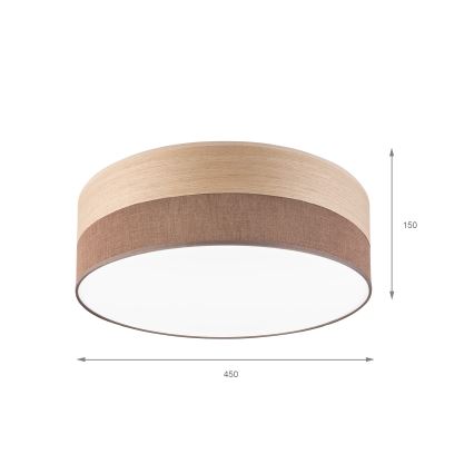 LED-kattovalaisin SIRJA WOOD LED/36W/230V halkaisija 45 cm ruskea/tammi