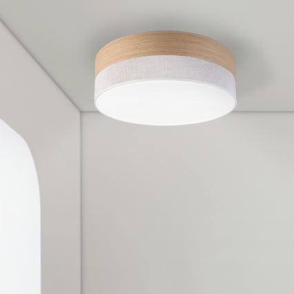 LED-kattovalaisin SIRJA WOOD LED/36W/230V halkaisija 45 cm valkoinen/tammi