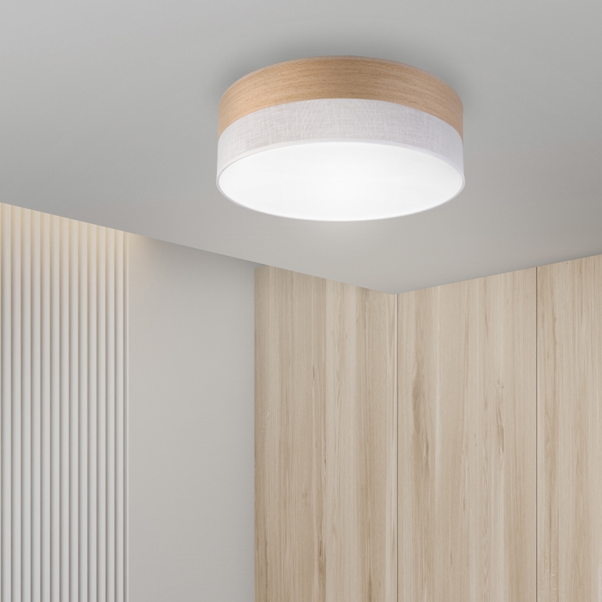 LED-kattovalaisin SIRJA WOOD LED/36W/230V halkaisija 45 cm valkoinen/tammi