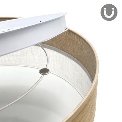 LED-kattovalaisin SIRJA WOOD LED/36W/230V halkaisija 45 cm valkoinen/tammi