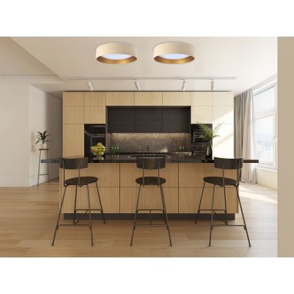 LED Himmennettävä kattovalaisin SMART GALAXY LED/36W/230V d. 55 cm 2700-6500K Wi-Fi Tuya beige/kulta + kaukosäädin