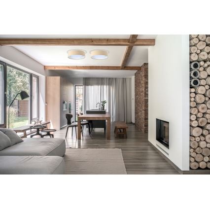 LED Himmennettävä kattovalaisin SMART GALAXY LED/36W/230V d. 55 cm 2700-6500K Wi-Fi Tuya beige/valkoinen + kaukosäädin