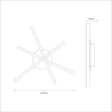 LED-kattovalaisin STICK LED/12W/230V musta