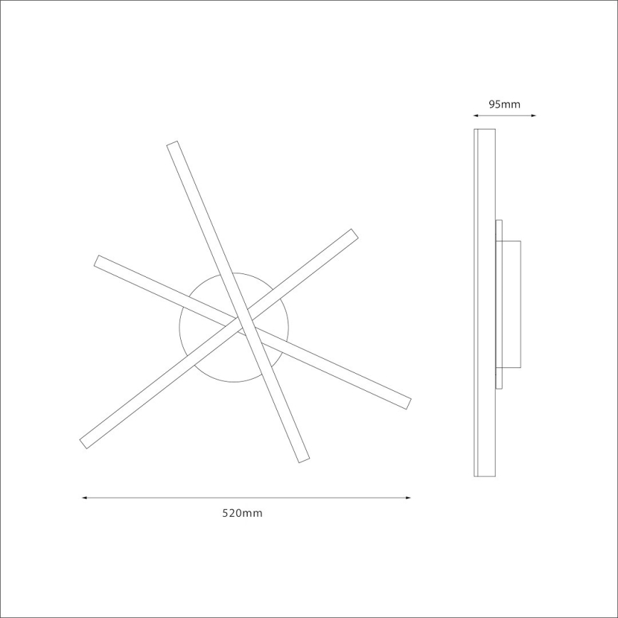 LED-kattovalaisin STICK LED/12W/230V musta