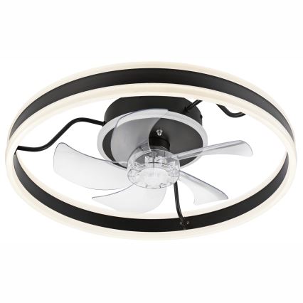 LED himmennettävä kattovalaisin tuulettimella APOLLO LED/38W/230V musta + kaukosäädin