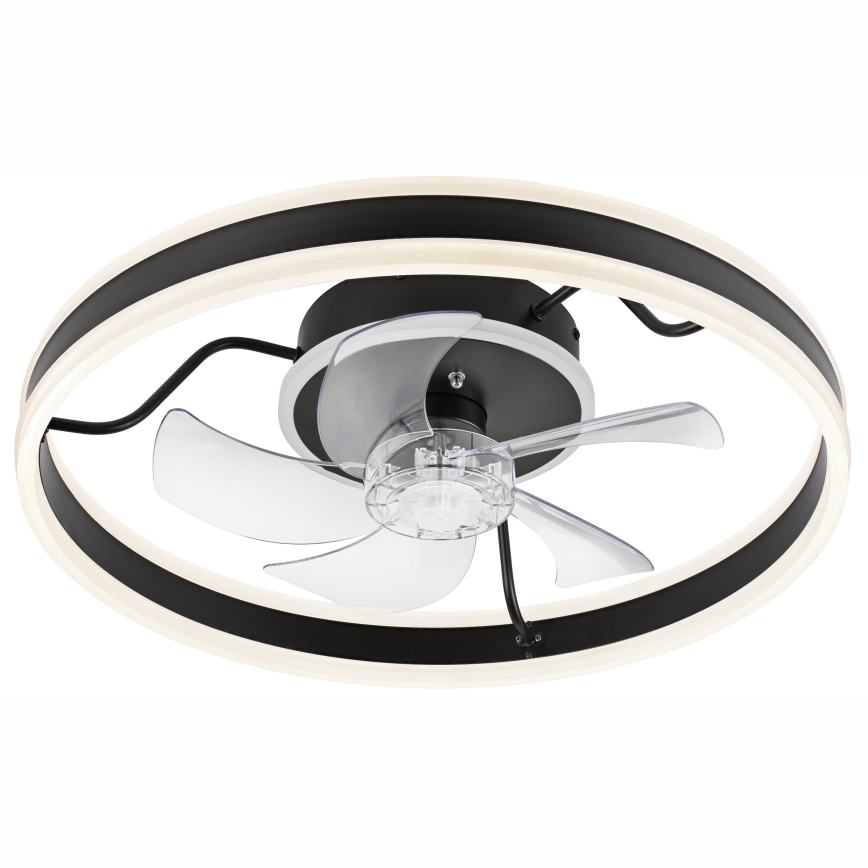 LED himmennettävä kattovalaisin tuulettimella APOLLO LED/38W/230V musta + kaukosäädin