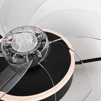 LED himmennettävä kattovalaisin tuulettimella FARGO LED/37W/230V musta + kaukosäädin