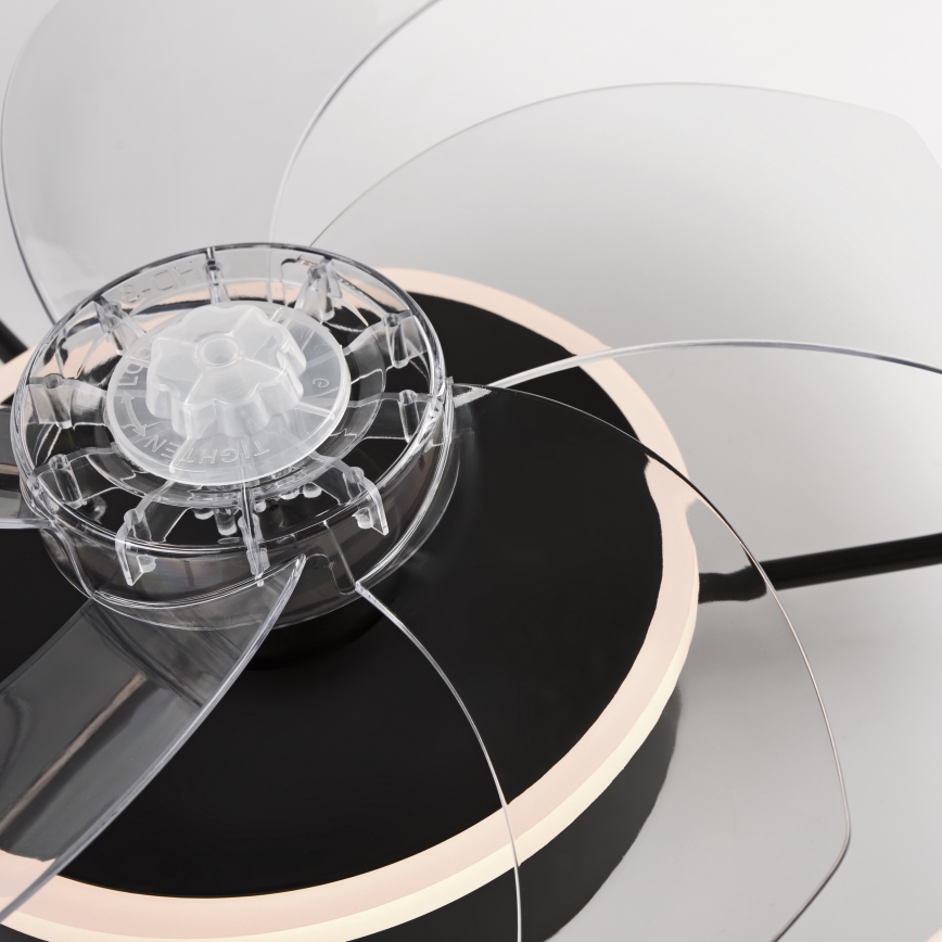 LED himmennettävä kattovalaisin tuulettimella FARGO LED/37W/230V musta + kaukosäädin