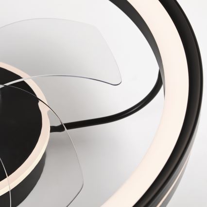 LED himmennettävä kattovalaisin tuulettimella FARGO LED/37W/230V musta + kaukosäädin