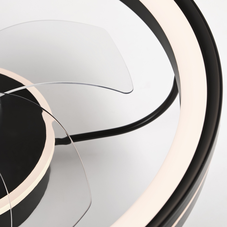 LED himmennettävä kattovalaisin tuulettimella FARGO LED/37W/230V musta + kaukosäädin