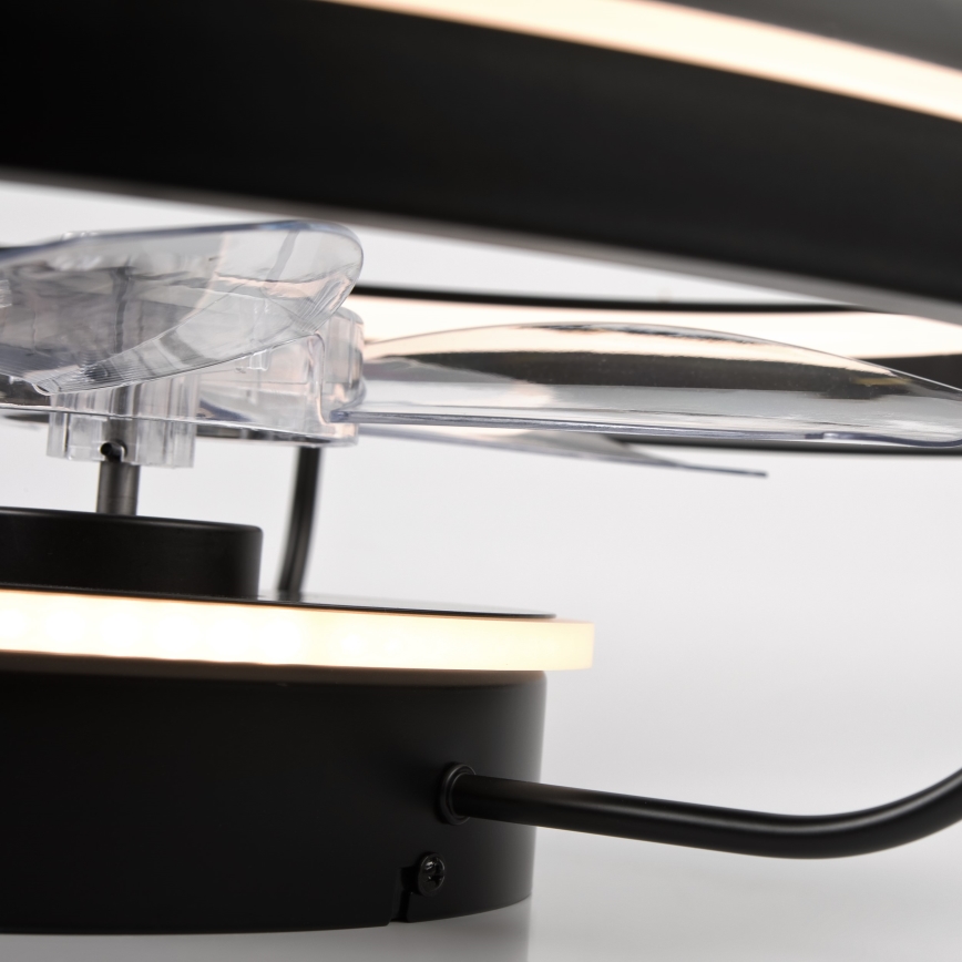 LED himmennettävä kattovalaisin tuulettimella FARGO LED/37W/230V musta + kaukosäädin