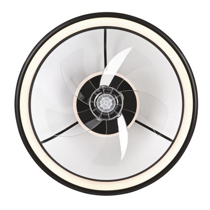 LED himmennettävä kattovalaisin tuulettimella FARGO LED/37W/230V musta + kaukosäädin