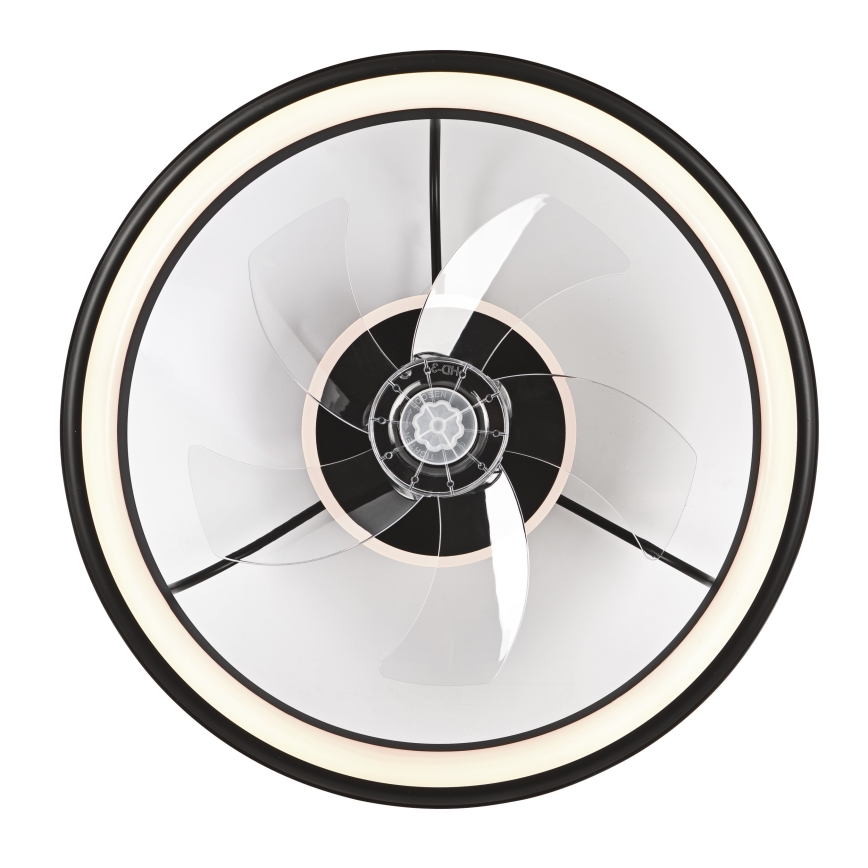 LED himmennettävä kattovalaisin tuulettimella FARGO LED/37W/230V musta + kaukosäädin