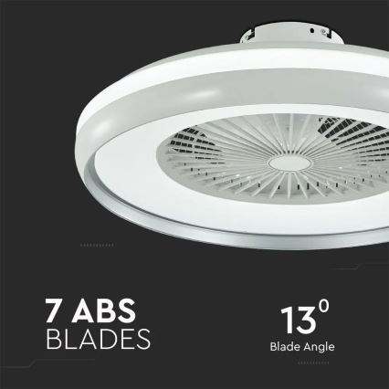 LED-kattovalaisin tuulettimella LED/45W/230V 3000/4000/6500K harmaa + kauko-ohjaus