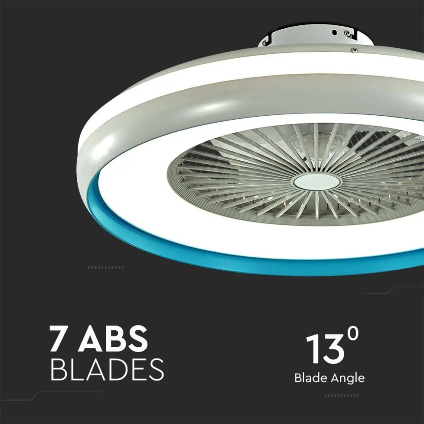 LED-kattovalaisin wtih a fan LED/45W/230V 3000/4000/6500K sininen + kauko-ohjaus