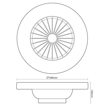 LED Himmennettävä kattovalaisin tuulettimella STAR LED/48W/230V 3000-6500K + kauko-ohjaus