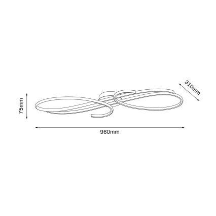 LED-kattovalaisin VIOLIN LED/40W/230V musta