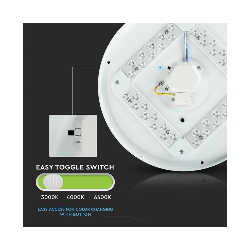 LED Kattovalo LED/36W/230V d. 50 cm 3000/4000/6400K
