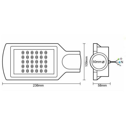 LED-katuvalo LED/30W/170-400V IP67