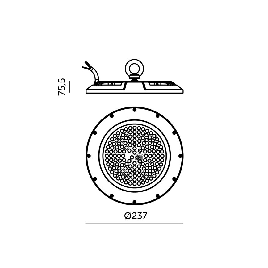 LED Kestävä tekninen valo GRAZA HIGHBAY LED/100W/230V 4000K IP65