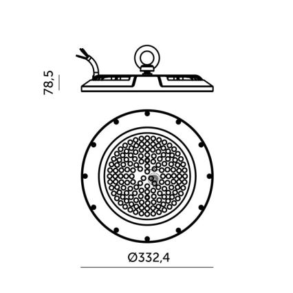 LED Kestävä tekninen valo GRAZA HIGHBAY LED/200W/230V 4000K IP65