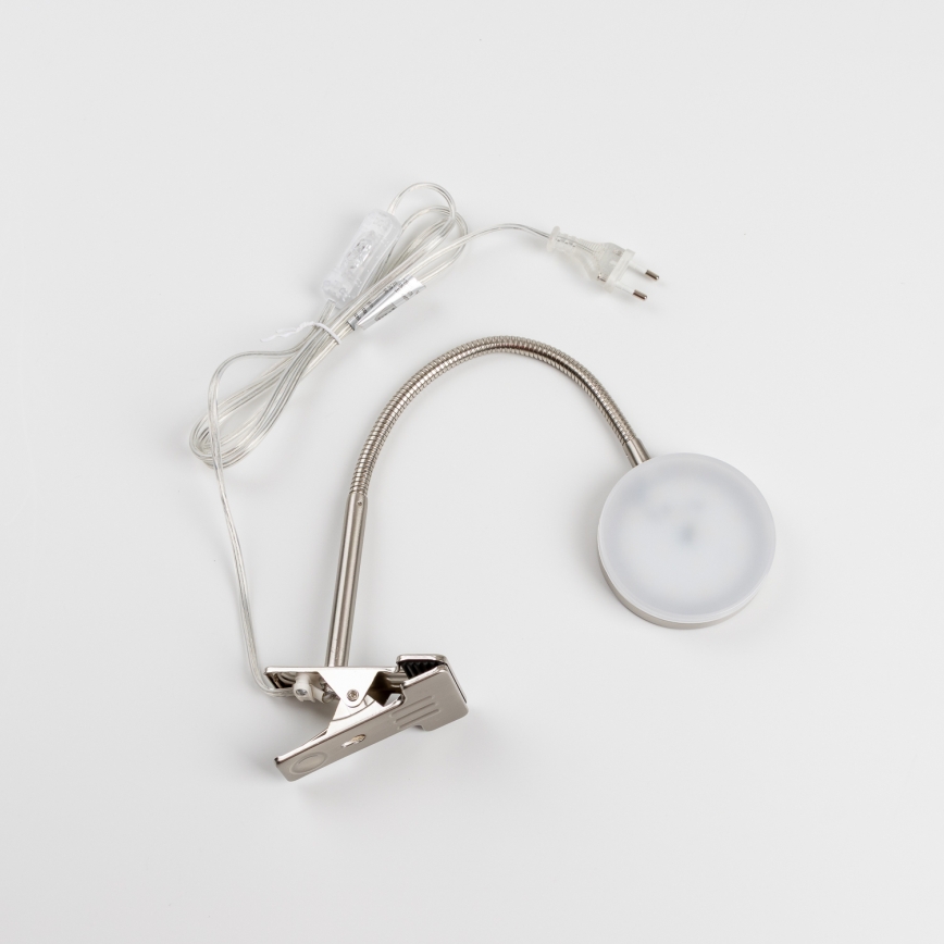 LED-klipsivalaisin LED/3,2W/230V mattakromi