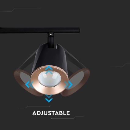 LED-kohdevalaisin 2xLED/5W/230V 3000K musta