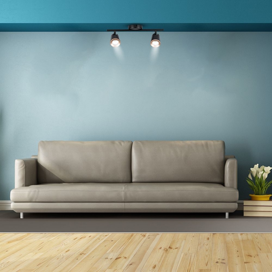 LED-kohdevalaisin 2xLED/5W/230V 4000K musta