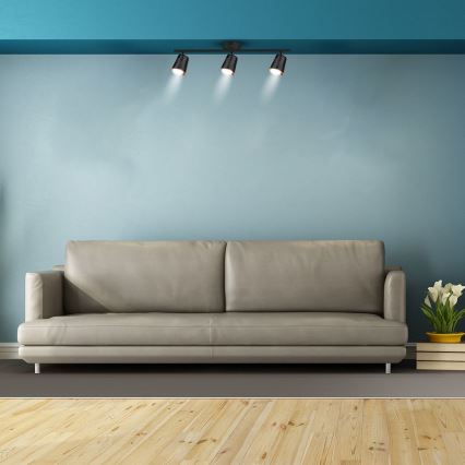 LED-kohdevalaisin 3xLED/5W/230V 3000K musta