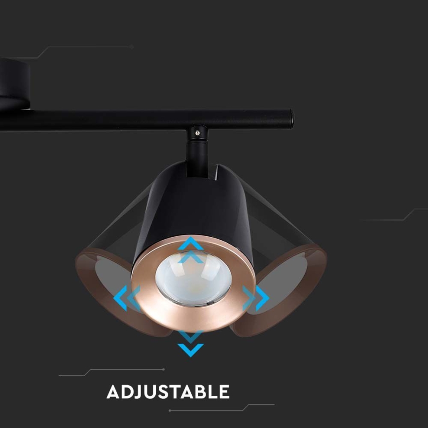 LED-kohdevalaisin 3xLED/5W/230V 4000K musta