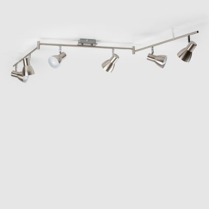 LED-kohdevalaisin 6xE14/5W/230V mattakromi