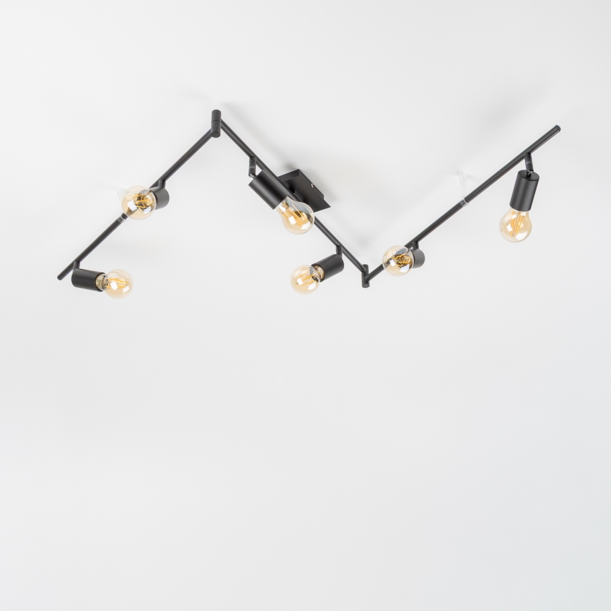 LED-kohdevalaisin 6xE27/6,5W/230V musta