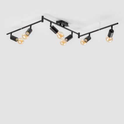 LED-kohdevalaisin 6xE27/6,5W/230V musta