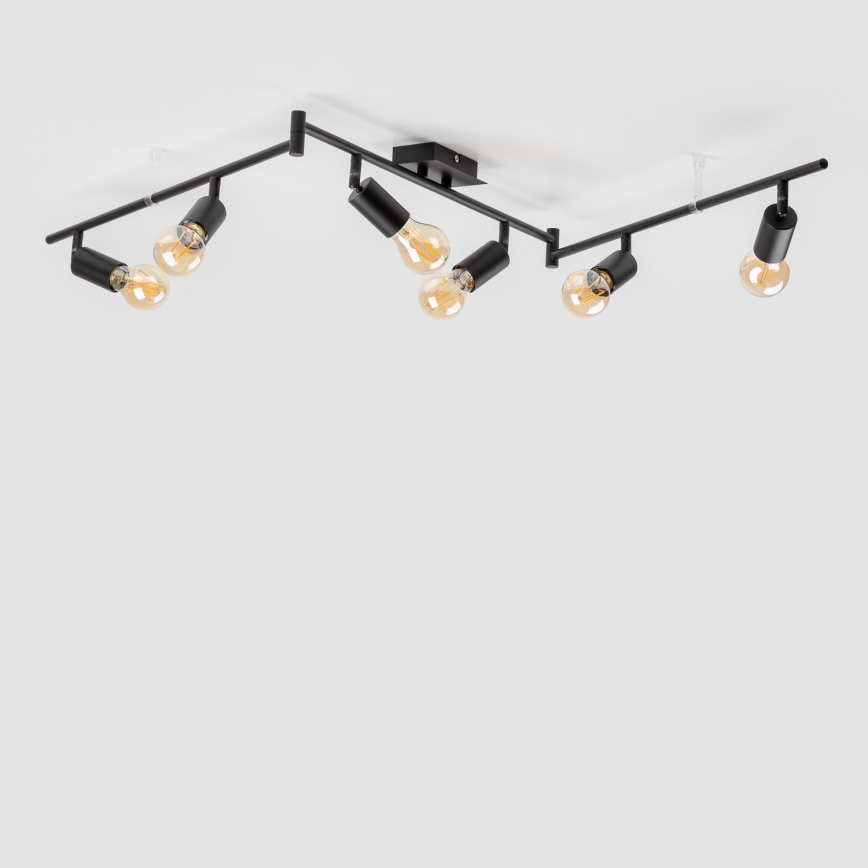 LED-kohdevalaisin 6xE27/6,5W/230V musta
