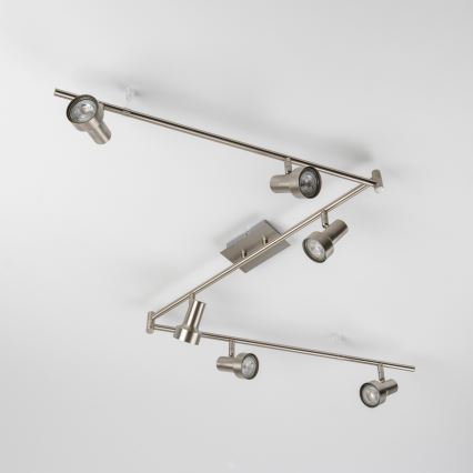 LED-kohdevalaisin 6xGU10/4,7W/230V mattakromi